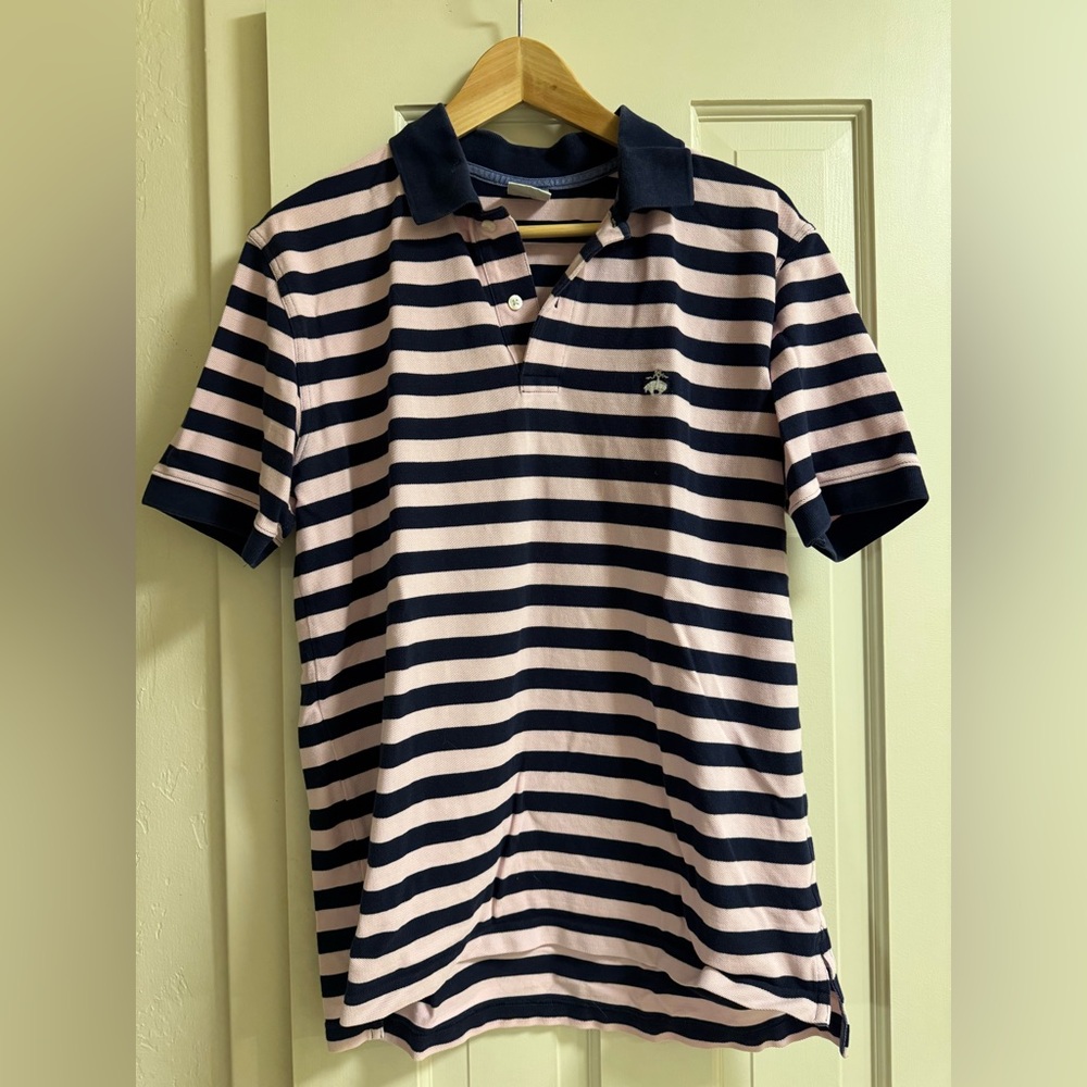Brooks Brothers Blue and Pink Striped Polo
